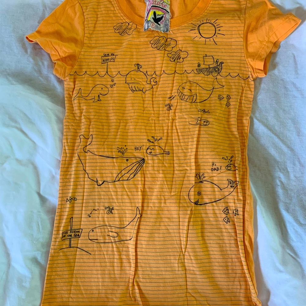 Orange Whales T-Shirt